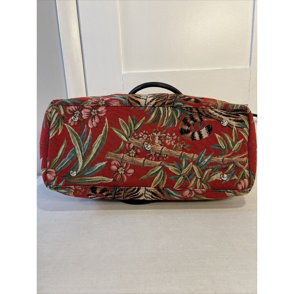 Raviani Tapestry Tiger & Bamboo Pattern Large Handbag Purse Dual Handles - Picture 4 of 10